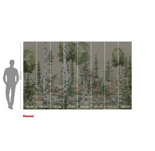 Komar fotobehang met bosdieren en bomen