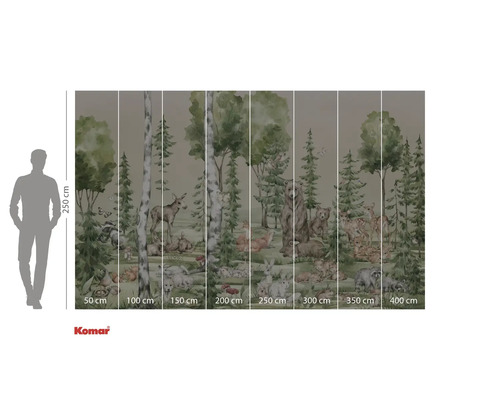 Komar fotobehang met bosdieren en bomen