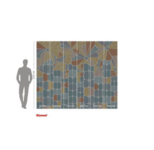 Komar fotobehang met bloemen en geometrische vormen, afmetingen 250 cm hoog en 300 cm breed