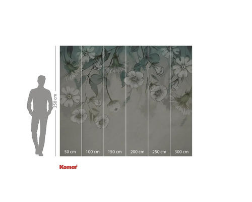 Behang met bloemmotief, afmetingen 300 bij 250 centimeter