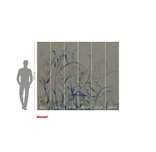 Fotobehang met plantenmotief en maataanduidingen