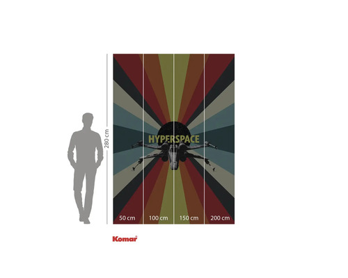 Komar Hyperspace fotobehang, 280 cm hoog, met ruimteschipmotief