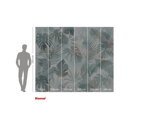 Komar fotobehang met plantenmotief en maataanduidingen