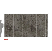 Fotobehang met bosmotief en paardenillustratie