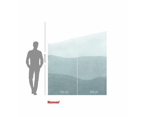 Komar fotobehang met golfpatroon en maataanduidingen