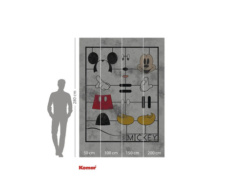 Komar Mickey Mouse fotobehang met afmetingen van 280 bij 200 centimeter