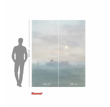 Komar fotobehang met landschapsmotief en maatindicaties