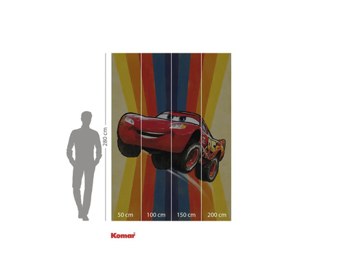 Komar wandafbeelding Cars Lightning McQueen, circa 280 cm hoog en 200 cm breed