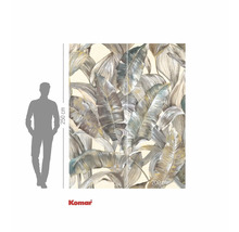 Komar fotobehang met tropisch bladdessin, 250 cm hoog en 200 cm breed