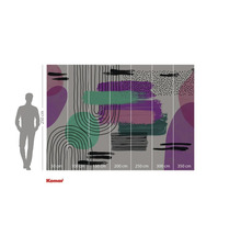 Komar fotobehang met abstract ontwerp en maatindicaties