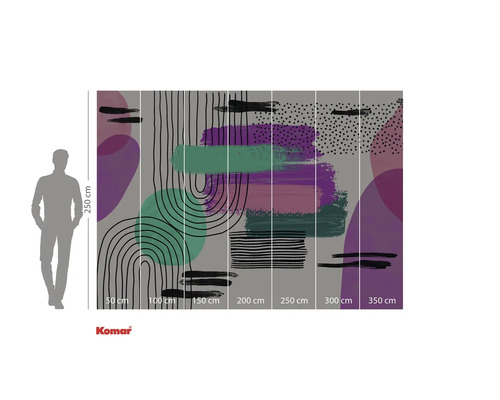 Komar fotobehang met abstract ontwerp en maatindicaties
