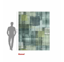 Komar fotobehang met abstract ruitpatroon en maatdetails