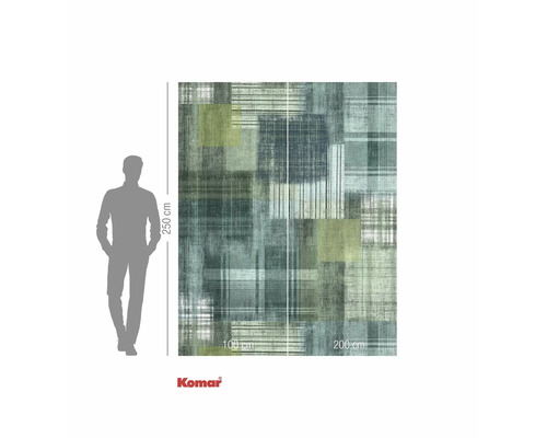 Komar fotobehang met abstract ruitpatroon en maatdetails