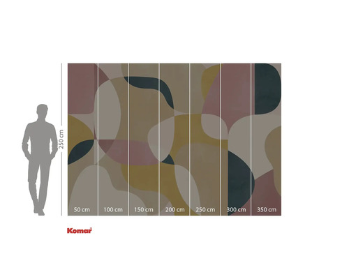 Fotobehang met abstract cirkelpatroon en maataanduidingen