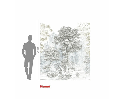 Fotobehang met bosmotief en hoogteaanduiding 250 cm