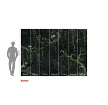 Komar fotobehang met orchideeën en mos, maatindicatie