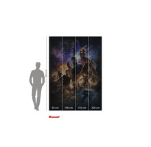 Komar muurschildering met Avengers motief en maataanduiding