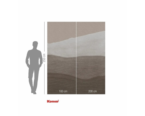 Komar fotobehang met abstract golfpatroon, 300 cm breed en 250 cm hoog.