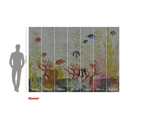 Fotobehang met zeegezicht, koraal en vissen