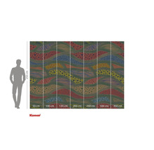 Fotobehang met grafisch patroon en maataanduidingen