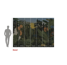 Komar fotobehang met jungle-motief en maataanduidingen