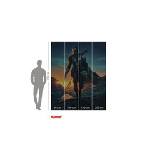 Vierdelig fotobehang met Mandalorian motief en maataanduidingen