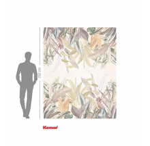 Behang met bladerenmotief en hoogte-aanduiding 250 cm