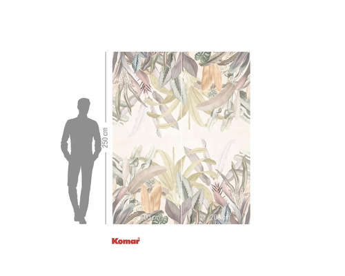 Behang met bladerenmotief en hoogte-aanduiding 250 cm