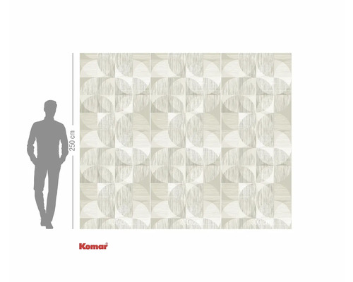 Fotobehang met geometrisch patroon en een hoogte van 250 cm.