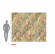 Fotobehang met marmerlook en maatindicaties