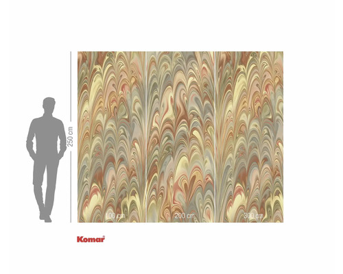 Fotobehang met marmerlook en maatindicaties