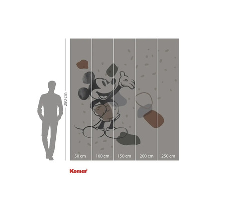 Fotobehang met Mickey Mouse motief en maataanduiding