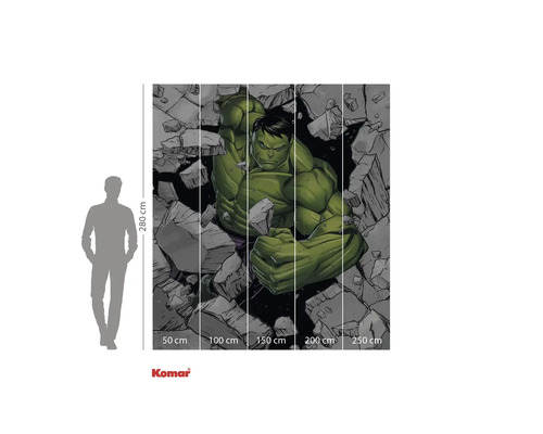 Komar Hulk muurschildering met de afmetingen 280 x 250 cm