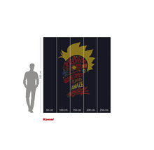 Komar behang met strip motief en maatvoering.