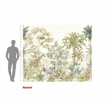 Komar jungle fotobehang met giraf, zebra en olifant