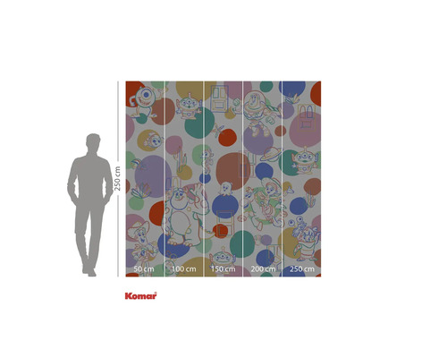 Komar fotobehang met Toy Story motieven en gekleurde stippen