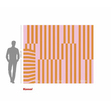 Afmetingen van het fotobehang met streepjespatroon en maataanduidingen