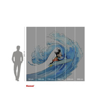 Fotobehang met Mickey Mouse die surft op een golf