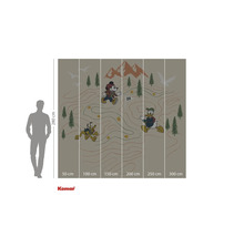 Fotobehang met de Disneyfiguren Mickey Mouse, Donald Duck en Pluto op een wandelkaart