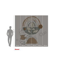 Komar fotobehang met Winnie de Poeh en abstracte vormen, 280 cm hoog