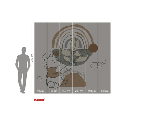 Komar fotobehang met Winnie de Poeh en abstracte vormen, 280 cm hoog