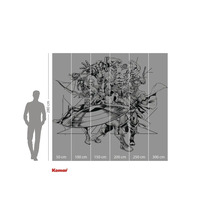 Komar Avengers muurschildering met afmetingen van 280 bij 300 centimeter