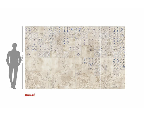 Fotobehang met tegellook, gedessineerd, 400 x 250 cm