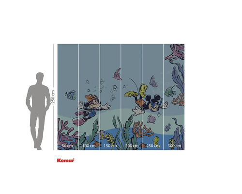 Fotobehang met duikscène van Mickey Mouse en zijn vrienden, geschikt voor kinderkamers