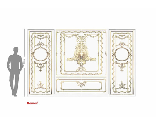 Komar muurschildering met gouden ornamenten in klassieke stijl