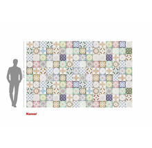 Fotobehang met tegeldessin en een hoogte van 250 cm