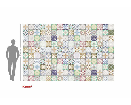 Fotobehang met tegeldessin en een hoogte van 250 cm