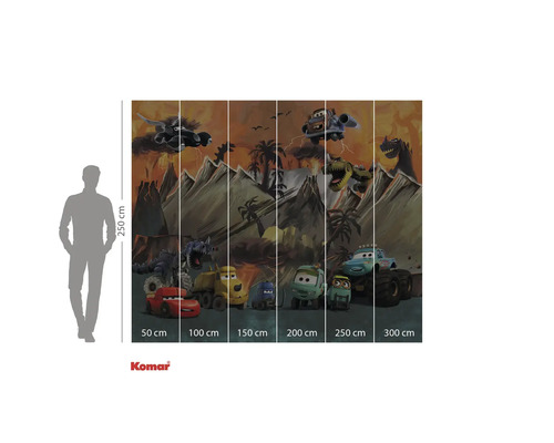 Fotobehang met Cars- en dinosaurusmotief voor de kinderkamer