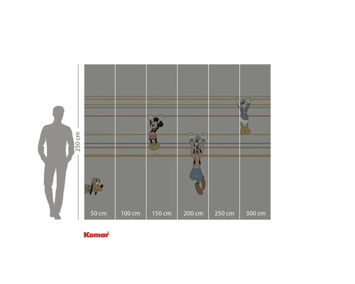 Fotobehang met motieven van Mickey Mouse, Goofy, Donald Duck en Pluto