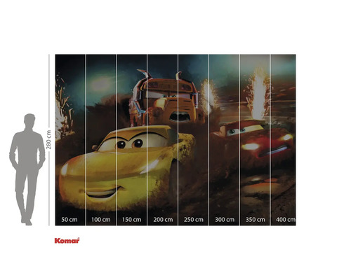 Fotobehang met automotieven en maataanduidingen